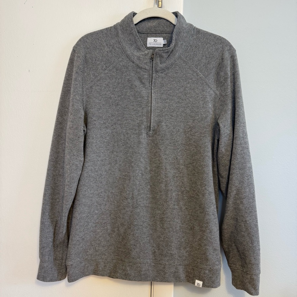 7 Diamonds Heather Gray Zip-Up Sweater